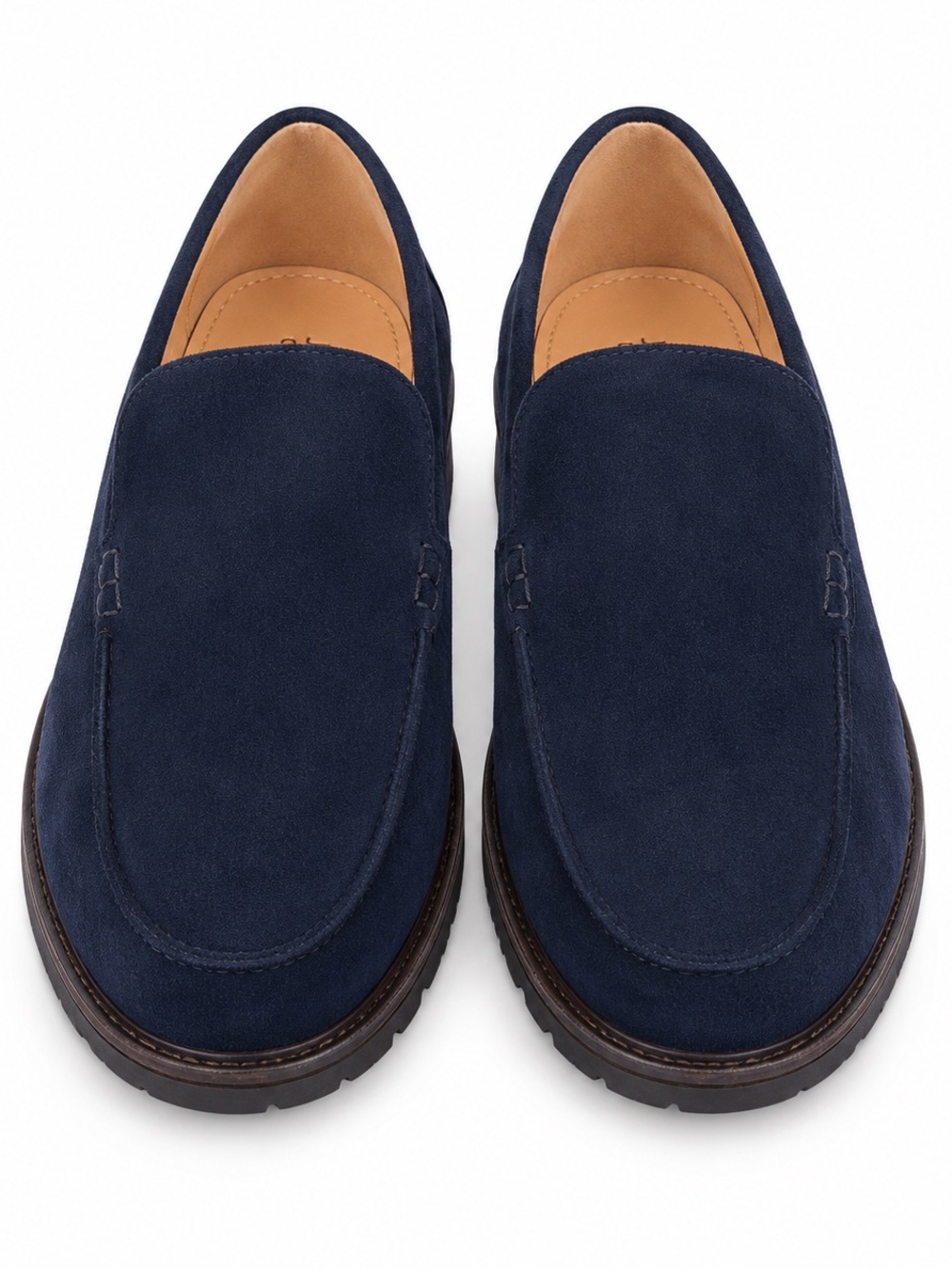 Journee Collection Women’s Navy Blue Faux Suede Loafers Lug Sole Size 7.5